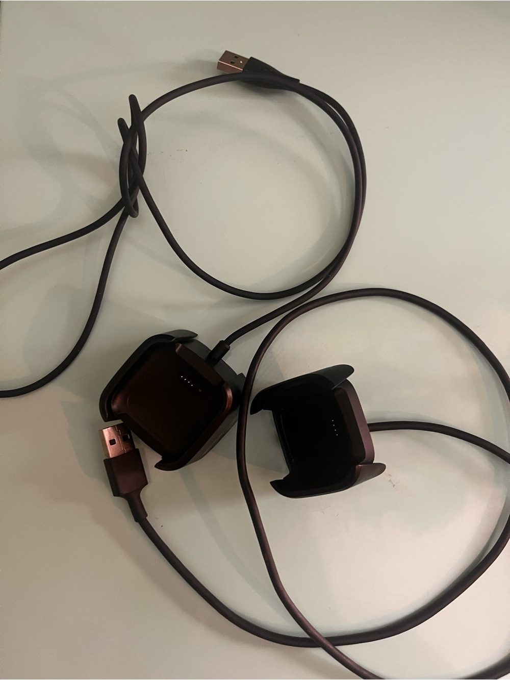 VERSA 2 FITBITCharging Cables with TWO Watch Cradles - Black